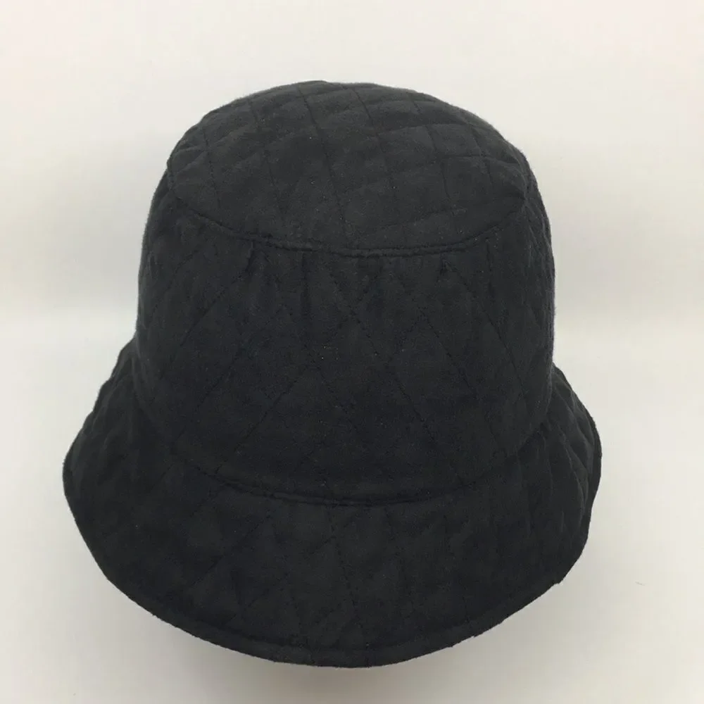 San Diego Hat Company Black Quilted Velour Bucket Hat OSFA